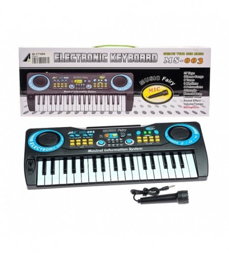 Детский синтезатор 37 мини клавиши с микрофоном (батареи)  32 см 541061 image 1
