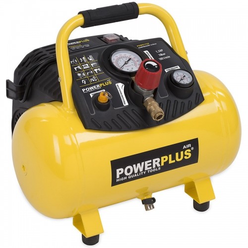 Kompresors 1100W, 12L, 10bar, 180 l/min, bez eļļas Powerplus X image 1