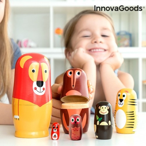 Koka Dzīvnieku Figūras Matryoshka Funimals InnovaGoods IG815363 Moderns (Atjaunots C) image 1