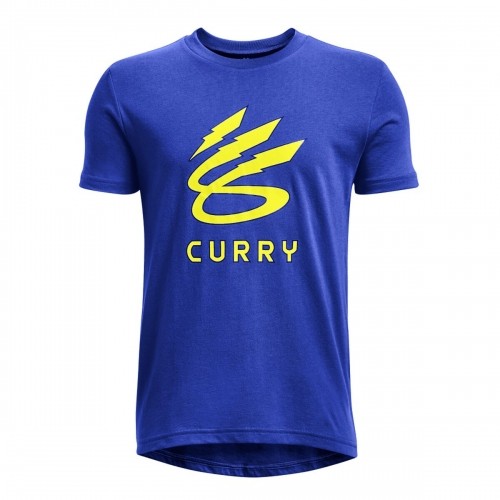 Men’s Short Sleeve T-Shirt Under Armour Curry Lightning Logo Blue image 1