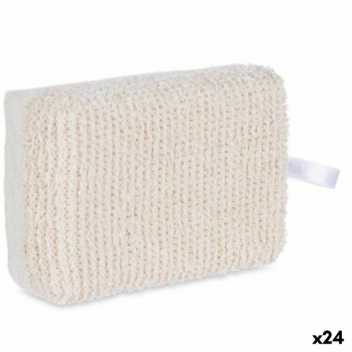 Body Sponge White Beige 14 x 5 x 9 cm (24 Units) image 1