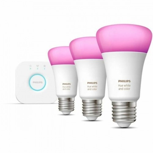 Smart Light bulb Philips Kit de inicio: 3 bombillas inteligentes E27 (1100) 9 W E27 6500 K 806 lm image 1