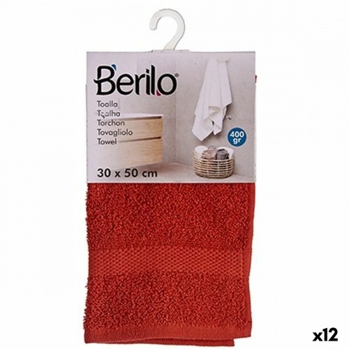 Bath towel Terracotta colour 30 x 50 cm (12 Units) image 1