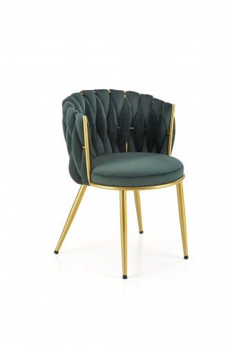 Halmar K517 chair, dark green / gold image 1