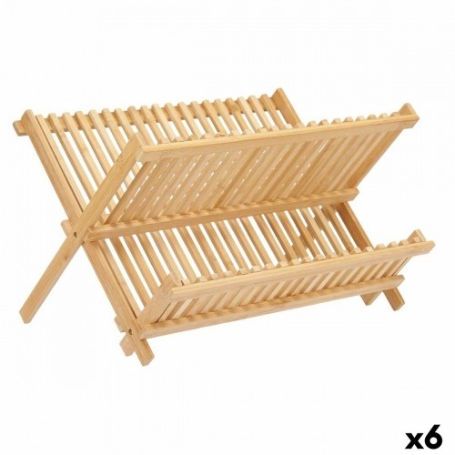 Draining Rack for Kitchen Sink Brown Bamboo (6 Units) image 1
