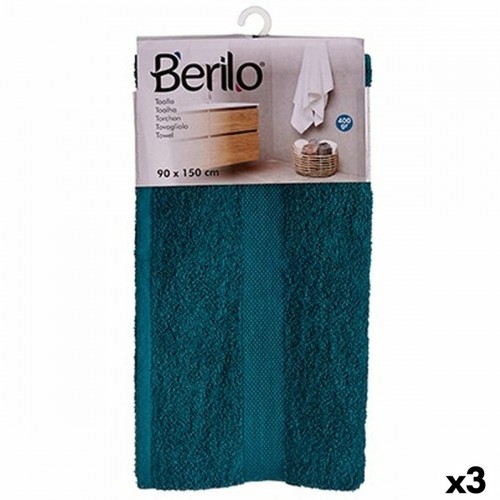 Bath towel 90 x 150 cm Blue (3 Units) image 1