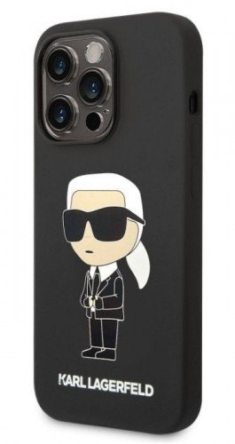 Karl Lagerfeld  
       Apple  
       iPhone 14 Pro Liquid Silicone Ikonik NFT Case 
     Black image 1