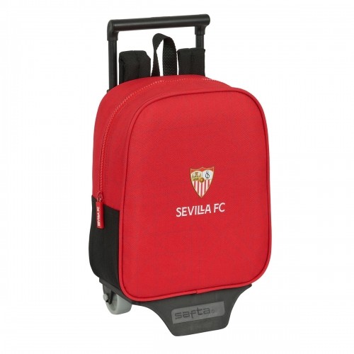 School Rucksack with Wheels Sevilla Fútbol Club Black Red 22 x 27 x 10 cm image 1