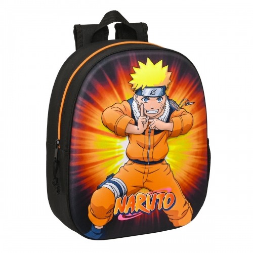 3D School Bag Naruto Black Orange 27 x 33 x 10 cm image 1