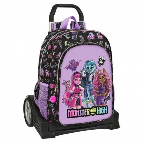 School Rucksack with Wheels Monster High Creep Black 33 x 42 x 14 cm image 1