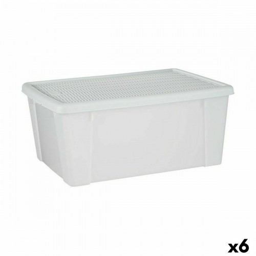 Storage Box with Lid Stefanplast Elegance White Plastic 29 x 17 x 39 cm (6 Units) image 1