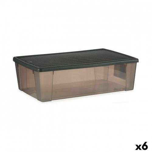 Uzglabāšanas Kaste ar Vāku Stefanplast Elegance Pelēks Plastmasa 30 L 38,5 x 17 x 59,5 cm (6 gb.) image 1