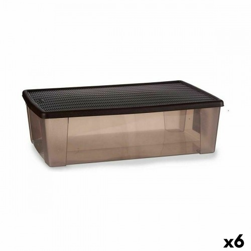 Storage Box with Lid Stefanplast Elegance Brown Plastic 30 L 38,5 x 17 x 59,5 cm (6 Units) image 1