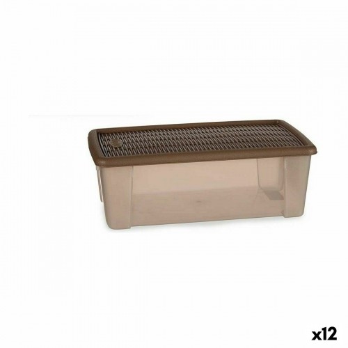 Storage Box with Lid Stefanplast Elegance Beige Plastic 5 L 19,5 x 11,5 x 33 cm (12 Units) image 1