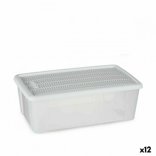 Storage Box with Lid Stefanplast Elegance White Plastic 5 L 19,5 x 11,5 x 33 cm (12 Units) image 1