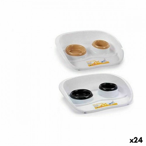 Pet feeding dish Stefanplast Double Plastic 34 x 11 x 46,5 cm (24 Units) image 1