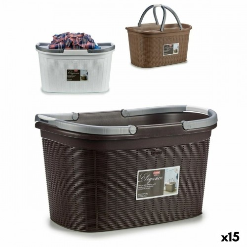 Laundry Basket Stefanplast Elegance Plastic 35 L 57,5 x 29 x 36,5 cm (15 Units) image 1