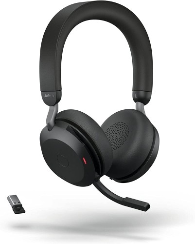 Jabra Evolve2 75 Headset, USB-A Kabellos, Bluetooth, Schwarz, mit Ladestation [UC zertifiziert] image 1