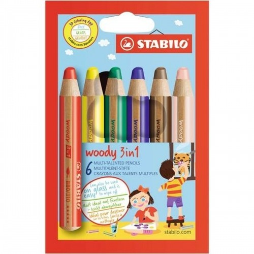 Colouring pencils Stabilo Woody 3 in 1 3-in-1 Multicolour image 1