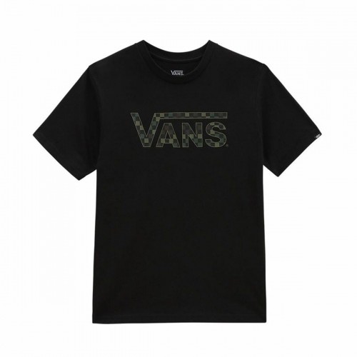 Children’s Short Sleeve T-Shirt Vans Checkered Vans-B Black image 1