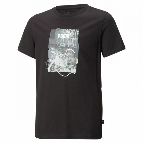 Children’s Short Sleeve T-Shirt Puma Essentials+ Street Art Grap Black image 1