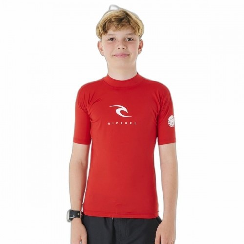 Children’s Short Sleeve T-Shirt Rip Curl Corps L/S Rash Vest  Red Lycra Surf image 1