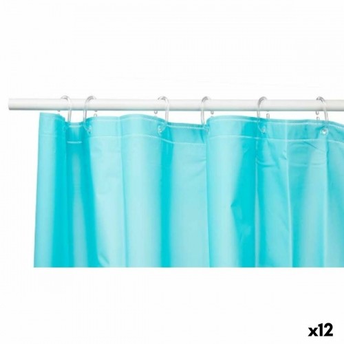Shower Curtain Blue Polyethylene EVA 180 x 180 cm (12 Units) image 1