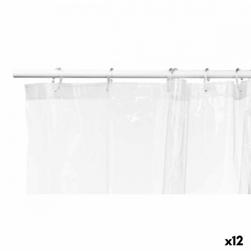 Shower Curtain Transparent Polyethylene EVA 180 x 180 cm (12 Units) image 1