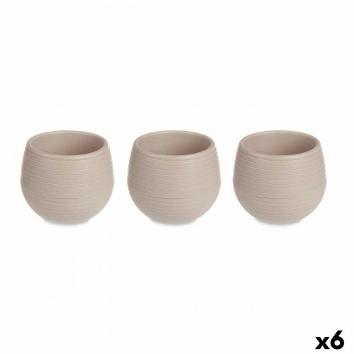 Set of pots Taupe Plastic 12 x 12 x 11 cm (6 Units) image 1