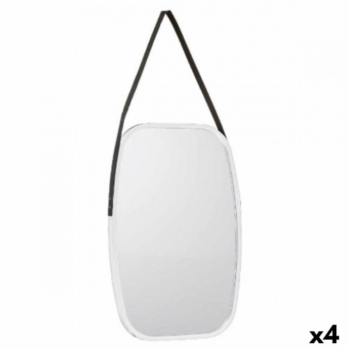 Wall mirror White Black Crystal Polyskin 43 x 65 x 3 cm (4 Units) image 1