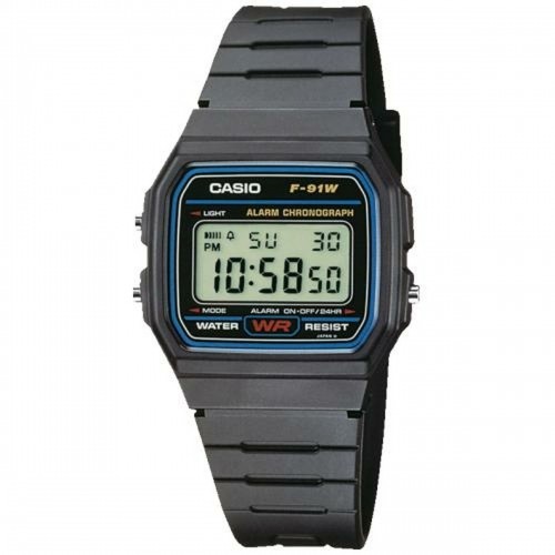 Часы унисекс Casio F-91W-1YER Чёрный (Ø 35 mm) image 1