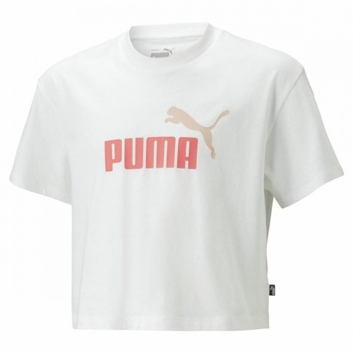 Детский Футболка с коротким рукавом Puma Logo Cropped  Белый image 1