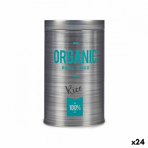 Tin Organic Rice Grey Tin 10,4 x 18,2 x 10,4 cm (24 Units) image 1