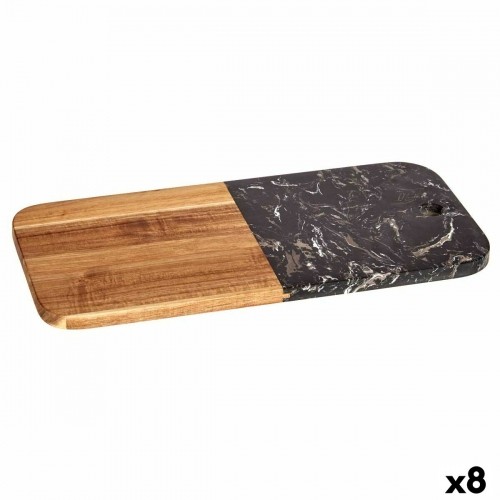 Kinvara Разделочная доска Чёрный Мрамор древесина акации 18 x 1,5 x 38 cm (8 штук) image 1
