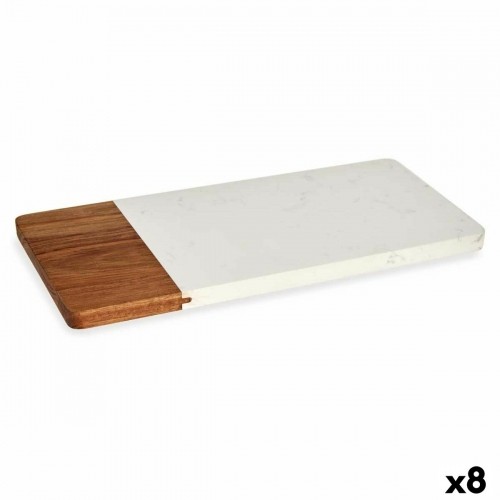 Cutting board White Marble Acacia 15 x 1,3 x 30 cm (8 Units) image 1
