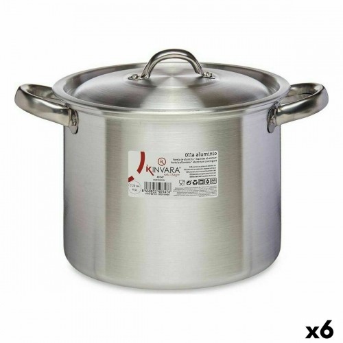 Casserole with Lid Ø 20 cm Silver Aluminium (6 Units) image 1