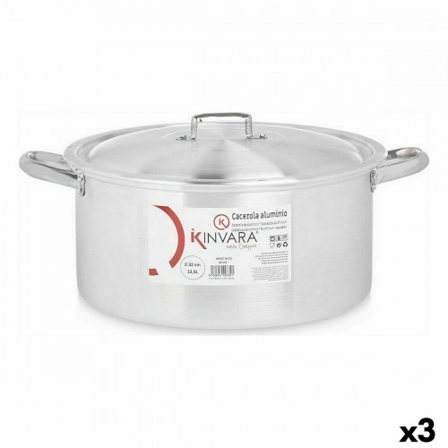 Casserole with lid Silver Aluminium 12,5 L (3 Units) image 1