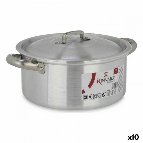 Casserole with lid Silver Aluminium 3 L (10 Units) image 1