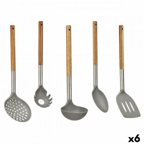 Kinvara Набор кухонных принадлежностей Серый Нержавеющая сталь древесина акации (6 штук) image 1