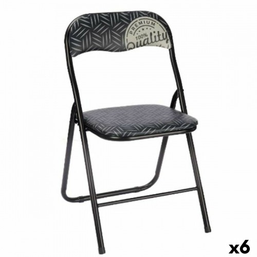 Gift Decor Складной стул Quality Чёрный Серый PVC Металл 43 x 46 x 78 cm (6 штук) image 1