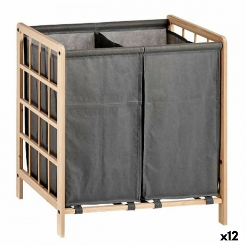 Kipit Veļas grozs Brūns Pelēks Koks 30 L x 2 33 x 60 x 59,5 cm (12 gb.) image 1