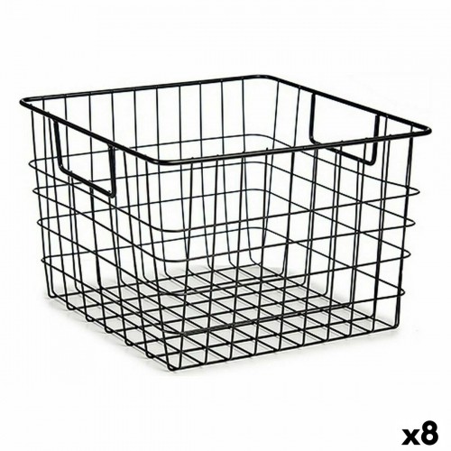 Basket With handles Black Steel 29 x 19,5 x 32 cm (8 Units) image 1