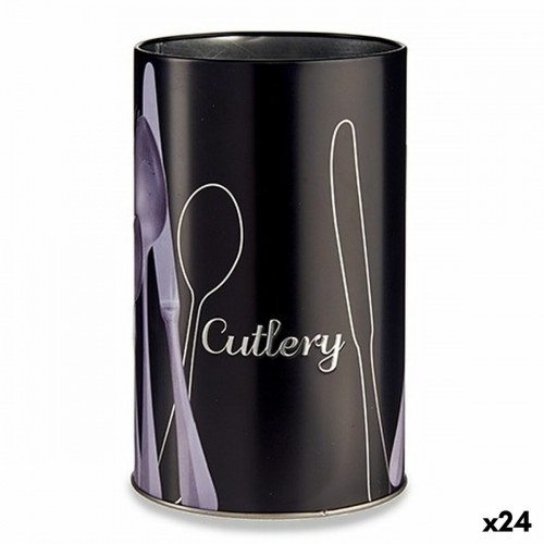 Cutlery Organiser Black Metal 1 L Pieces of Cutlery (24 Units) image 1