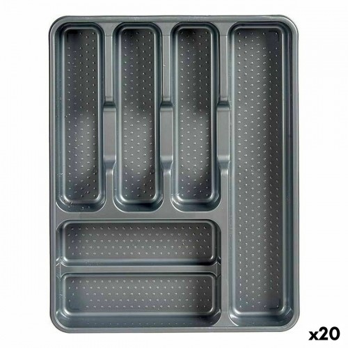 Cutlery Organiser Grey Plastic 30 x 4,5 x 38 cm (20 Units) image 1