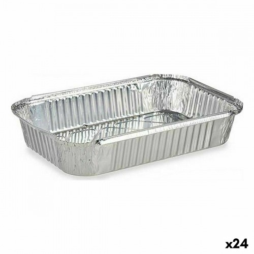 Set of Kitchen Dishes Disposable With lid Aluminium 21 x 6 x 30,5 cm (24 Units) image 1