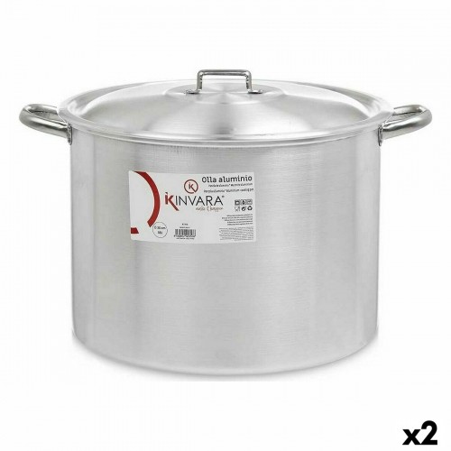 Casserole with Lid Ø 36 cm Silver Aluminium (2 Units) image 1