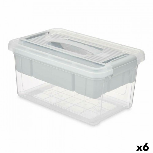 Multi-use Box Grey Transparent Plastic 5 L 29,5 x 14,5 x 19,2 cm (6 Units) image 1