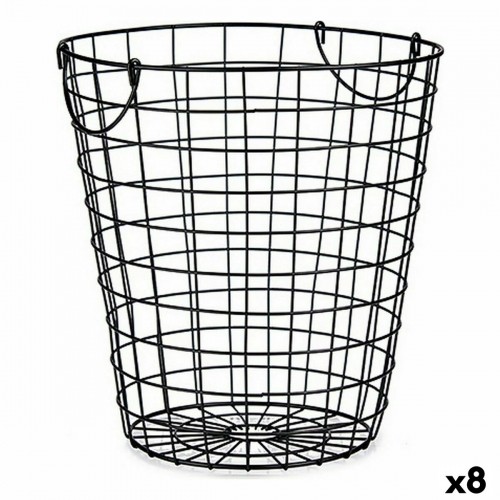 Basket With handles Black Steel 30 x 30 x 30 cm (8 Units) image 1