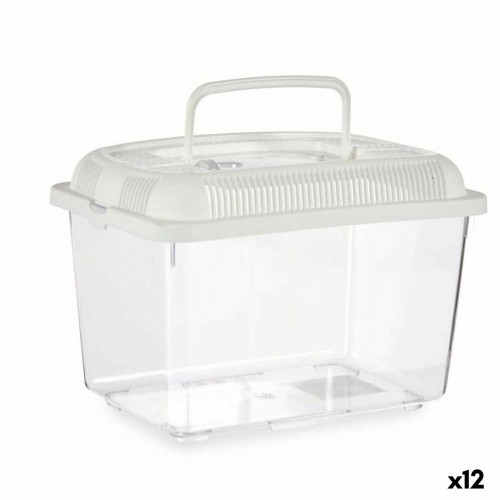 Fish tank With handle Medium White Plastic 3 L 17 x 16 x 24 cm (12 Units) image 1