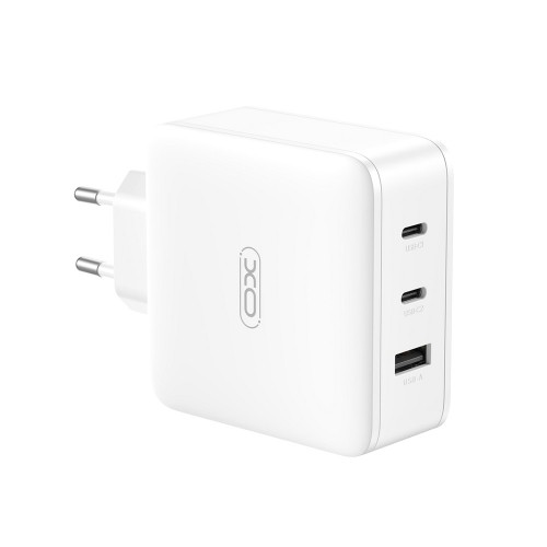 XO wall charger CE14 PD QC 3.0 100W 1x USB 2x USB-C white image 1